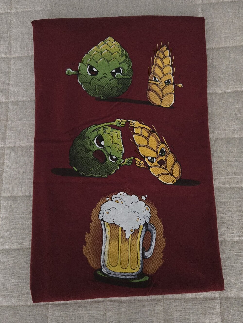 Maroon Hops & Barley Beer Unisex T-Shirt